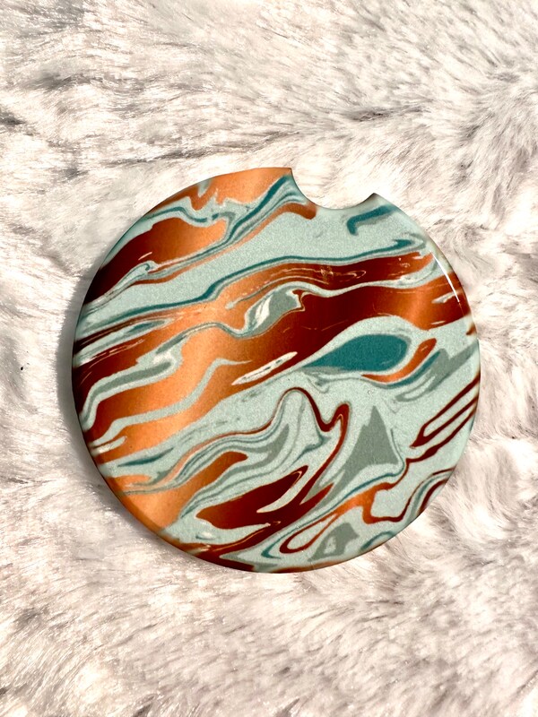 Turquoise and Copper Car Coasters